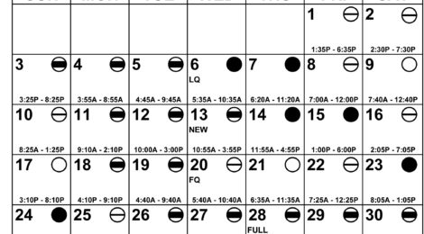 2018 fishing and hunting tide calendar showing best days.