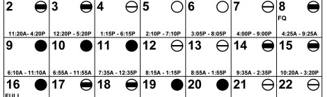 Monthly calendar with handwritten notes and markings.