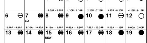 May 2018 fishing and hunting calendar with daily feeding times and ratings.