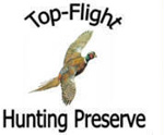 Logo of Top-Flight Hunting Preserve featuring a flying pheasant.