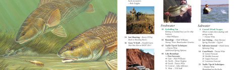 Cover and inside page of Texas Outdoors magazine featuring fishing and wildlife.