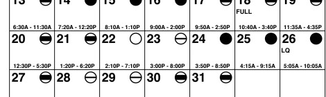 October 2015 fishing and hunting tide calendar with moon phases and tide ratings.