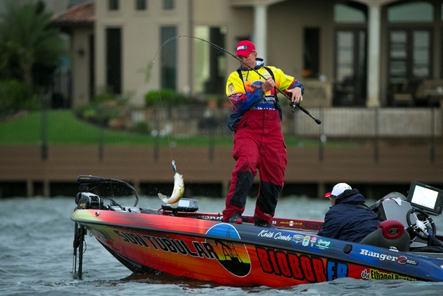 during the Toyota Texas Bass Classic at Lake Conroe in Conroe, Texas on October 6, 2013. (Photo by Jason Miczek)