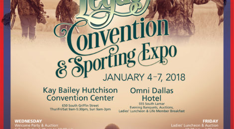 Poster for the 2018 Legend Convention & Sporting Expo with dates and venue details.