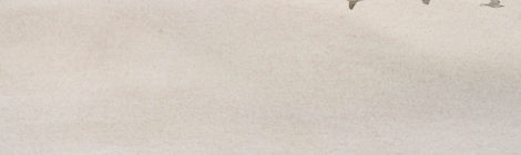 A hunter aims at flying birds over a sheep flock in a rustic landscape.