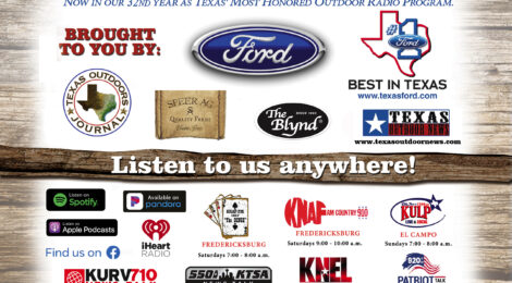 Advertisement showcasing Ford as the best in Texas with radio station logos.